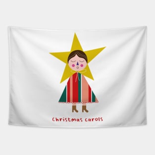 singing Christmas carols happy holiday winter season merry and bright Tapestry