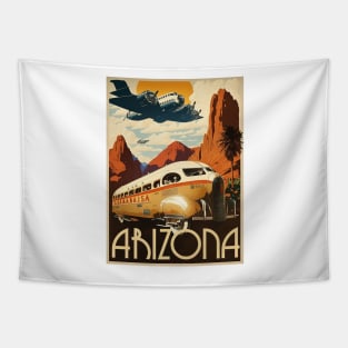 Arizona Saguaro Desert Vintage Travel Art Poster Tapestry