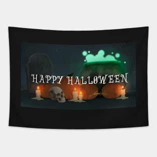 Happy Halloween (letters with BG) Tapestry