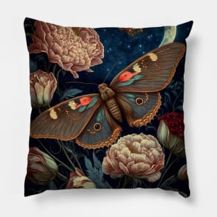 Wiccan witchcraft Moth and magic of night 9 Pillow