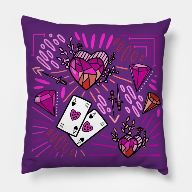 Pink Diamond Heart Pillow by DamageTwig