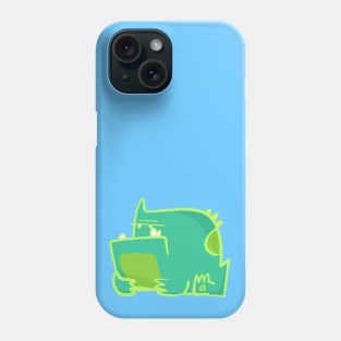 Mint and Turquoise Dinosaur: Vibrant Art Print Phone Case