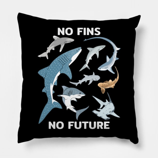 No fins - No future Pillow by NicGrayTees