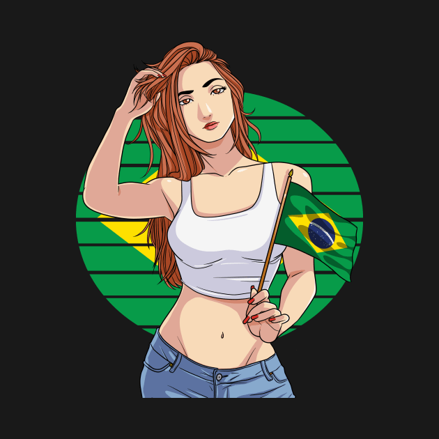 Brazilian Girl Brazil Flag Brasileira Pride by Noseking