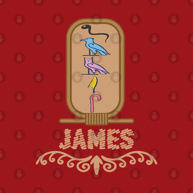 JAMES-American names in hieroglyphic letters-James, name in a Pharaonic Khartouch-Hieroglyphic pharaonic names by egygraphics