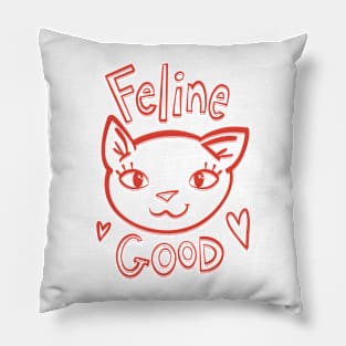 Feline Good Kitty Cat pink variant Pillow