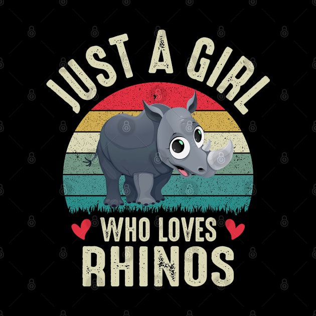 Just A Girl Who Loves Rhinos Cute College Ruled Rhino Girl Cute Gift For School by Donebe