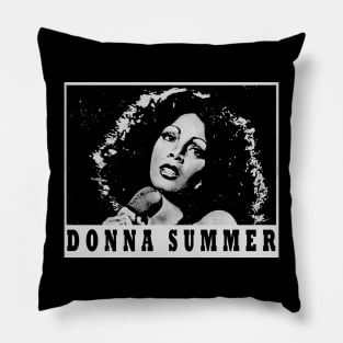 donna summer// black white design T-Shirt Pillow