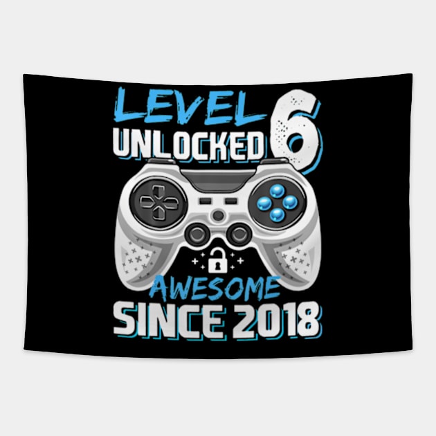 6Th Birthday Gamer 6 Year Old Bday Boy Six Son Tapestry by Zoe Hill Autism