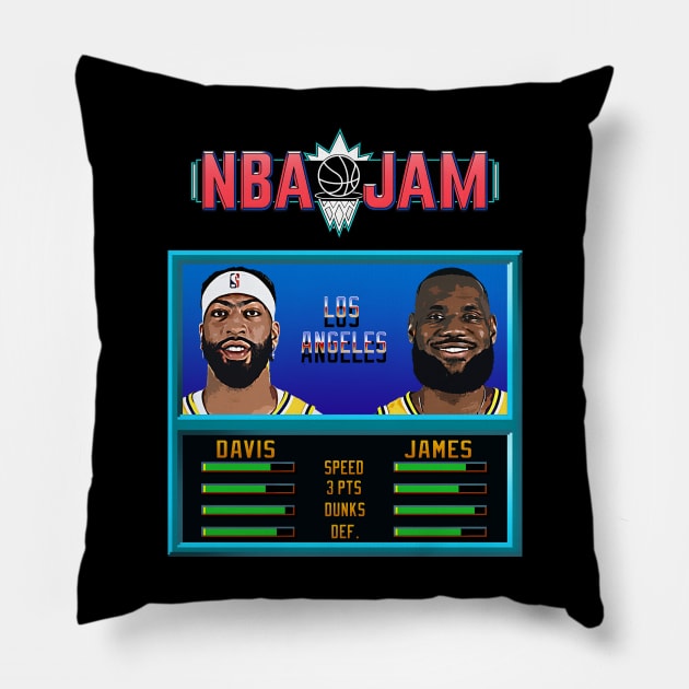 NBA JAM - Lakers Basketball Pillow by Buff Geeks Art