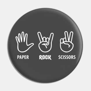 Paper Rock Scissors Game Funny Design Pin