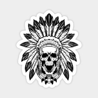 Skull in indian headwear Magnet