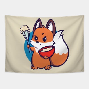 Fox baking with hand mixer Edit Tapestry