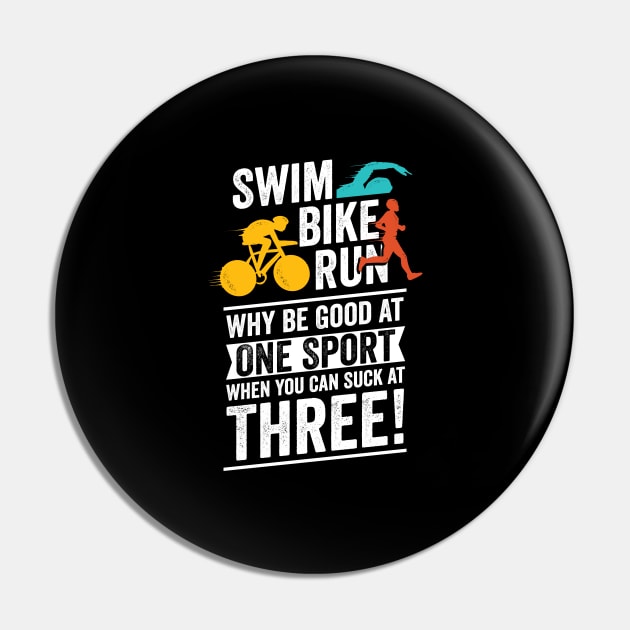 Funny Triathlon Triathlete Gift Pin by Dolde08