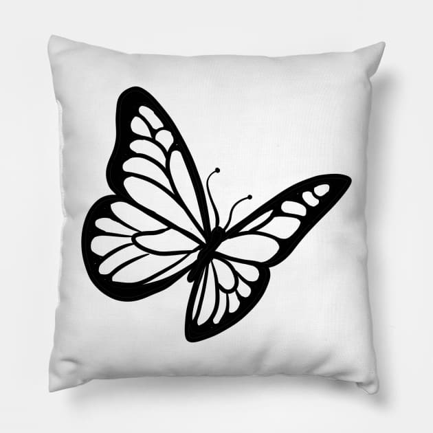 Stick figure butterfly Pillow by WelshDesigns