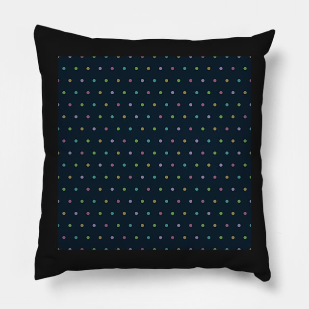 Pastel Polka Dot Dark Pillow by Blue-Banana