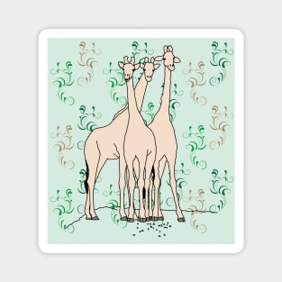 Funny Giraffe Line Art Magnet