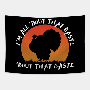 Funny Thanksgiving saying Rock N Roll Turkey Day Tapestry