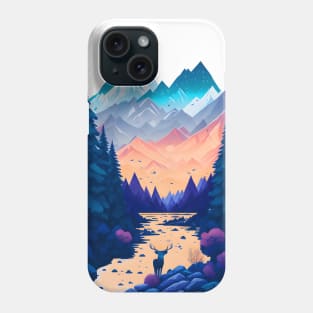 Colorful Pastel Mountain Landscape Phone Case