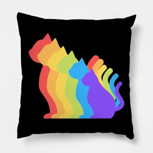 Cat Rainbow Pillow