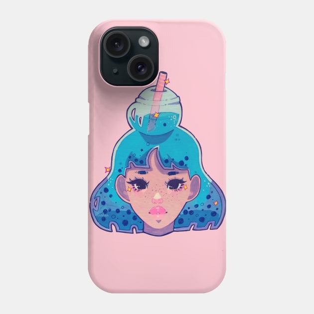 Boba Girl Blue Phone Case by Isabee