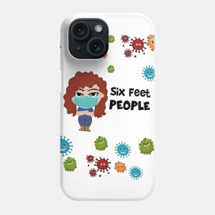 Girl Six Feet People Mask Gift Quarantine 2020 Phone Case