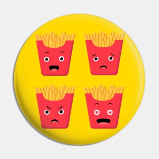 French fries cute face expression Pin