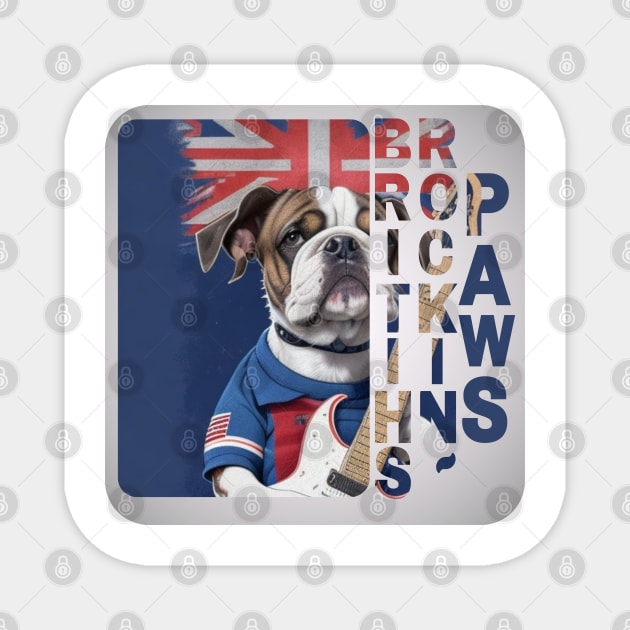 British Style Dog: "British Rockin' Paws" Magnet by LionCreativeFashionHubMx