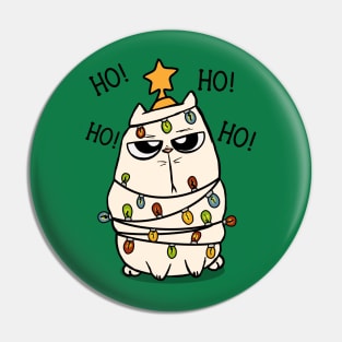 Grumpy christmas Cat Pin