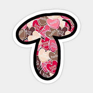 Valentines Letter T Magnet