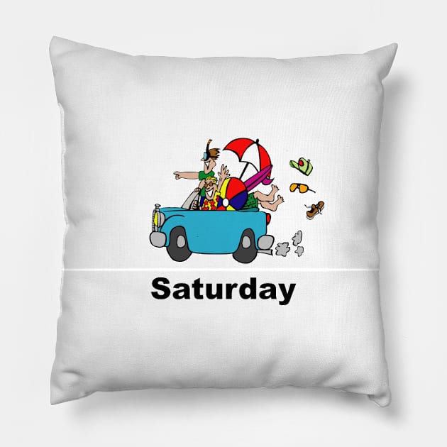 Saturday Pillow by BobDee