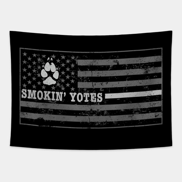 Coyote Hunting Smokin Yotes American Flag Yote Hunting Shirt Tapestry by wcfrance4