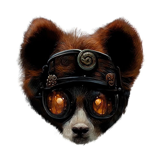 Steampunk Red Panda Orange Goggles No Shadow by DoubTech