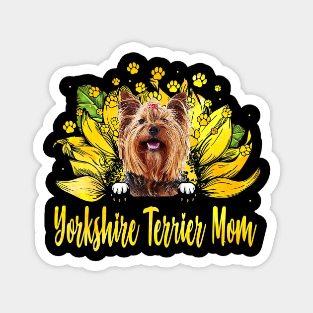 Yorkshire Terrier Mom Sunflower Magnet by IainDodes