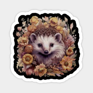 Pint-sized Paws Hedgehog Flowers, Stylish Tee for Wildlife Admirers Magnet