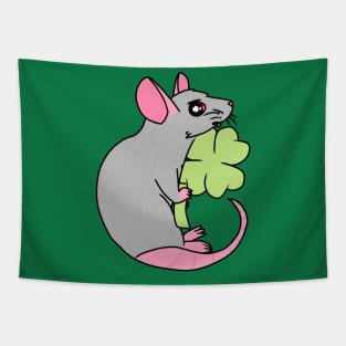 Lucky Clover Rat (Full Color Version 1) Tapestry