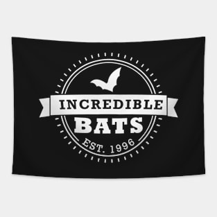 Incredible Bats Circle Logo White Tapestry