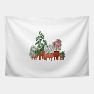 Plants in pots illustration Tapestry