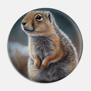 Arctic Ground Squirrel - Oil paint Pin