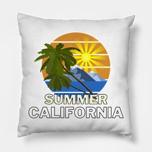 Californian summertime t-shirt design Pillow