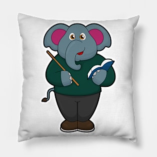 Elephant as Teacher with Book & Pointer Pillow