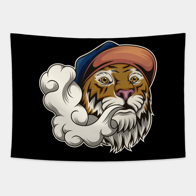 Slang tiger - the vapor connoisseur Tapestry by JagatKreasi