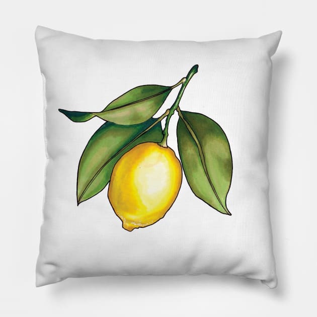 Golden Lemon Pillow by oceanegp