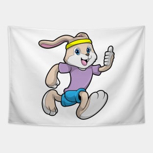 Rabbit at Jogging with Headband Tapestry