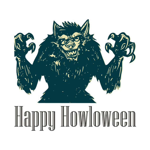 Happy Howloween - Halloween Werewolf by Vampire Art