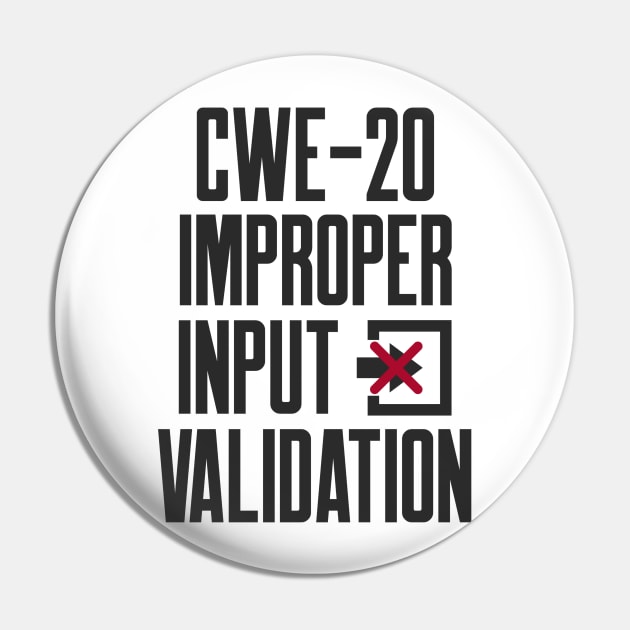 Secure Coding CWE-20 Improper Input Validation Pin by FSEstyle