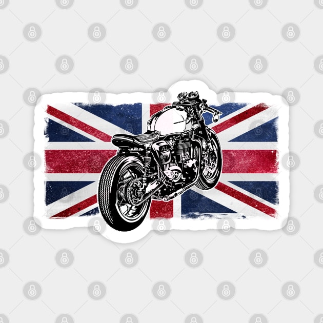 Cafe Racer Helmet Sticker, Great Britain Flag, Bumper Sticker Distressed UK Flag Hydro Sticker, Sports Bikes Sticker Magnet by SW-Longwave