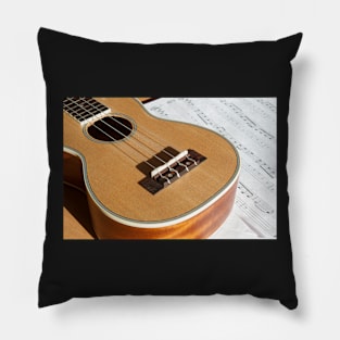 Abstract Ukelele and sheet music Pillow