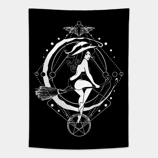 Pinup witch Tapestry by Von Kowen