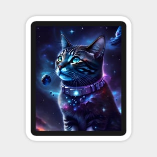 Space Cat - Modern Digital Art Magnet